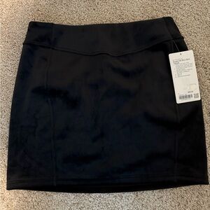 Lululemon Athletica Black Velvet Scuba Mini Skirt